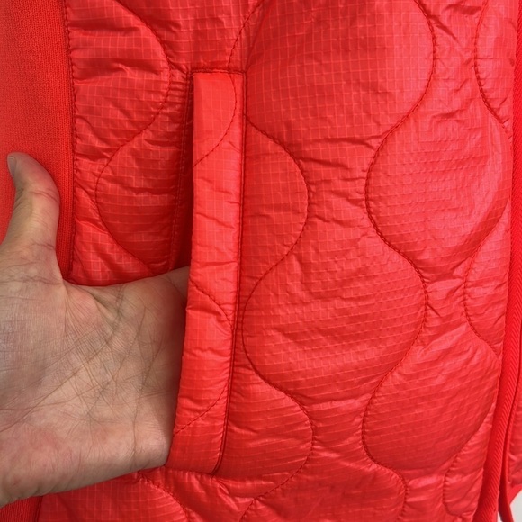 J Crew - NWT Bright Orange Red Zip Closure Sleeveless Vest Pockets Size Small - Picture 6 of 13
